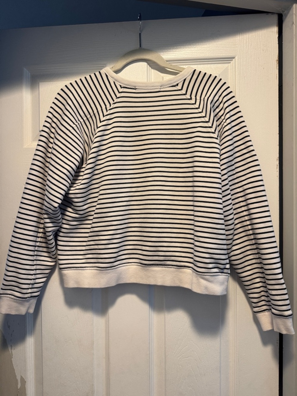rag & bone Striped Crewneck Sweatshirt in White and Black - Picture 4 of 4